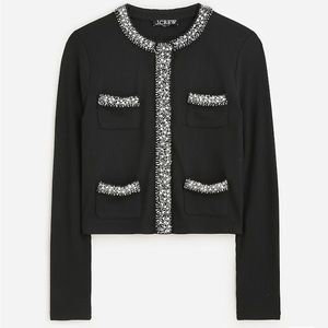 J. Crew vintage rib lady jacket with jewel trimmed